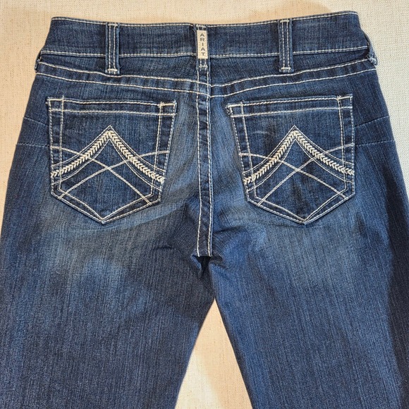 Ariat Real Straight Icon Denim Jeans Womens 29S Mid Rise Stretch Western - Picture 8 of 11